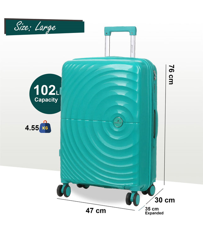 Balranald Large Hard Shell Suitcase in Aqua Blue