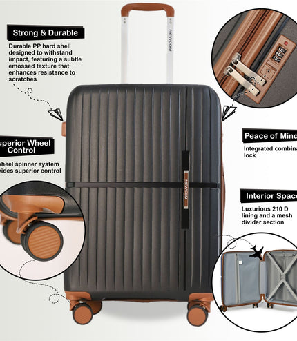 Corowa Set of 3 Hard Shell Suitcase in Black