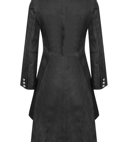 Womens Gothic Victorian Coat-Accra - Black