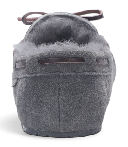 Men’s Grey Genuine Sheepskin Moccasin Winter Slippers - Flint
