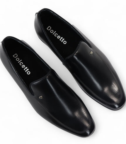 Men's Black Classic Slip-On Loafers Formal Shoes