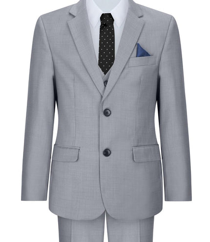 Boys 3 Piece Light Grey Classic Retro Suit