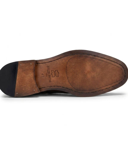 Justin Reess Men's Tan Leather Cross-Stitch Toe Cap Oxford Shoes - Jett