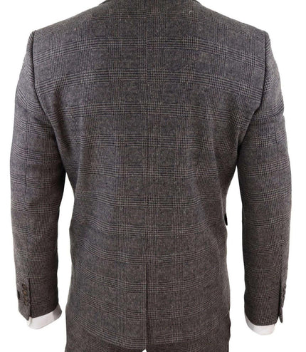 Men's 3 Piece Brown Herringbone Tweed Suit