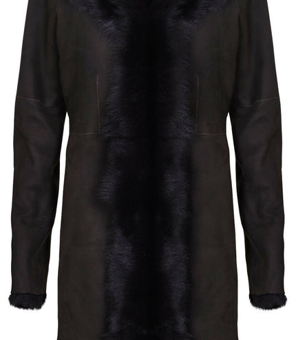 Womens Toscana Sheepskin Suede Trench Coat-Tbilisi - Brown