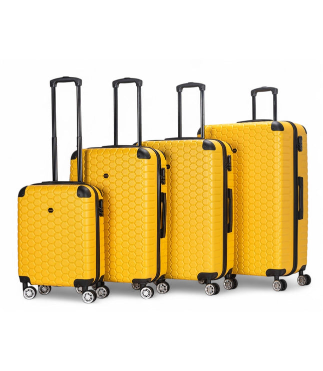 Noda Set of 4 Hard Shell Suitcase in Yellow