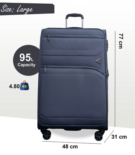 Corby Large Soft Shell Suitcase in Grey