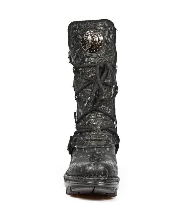 New Rock Ladies Floral Gothic Leather Boots- Neotr005-S25