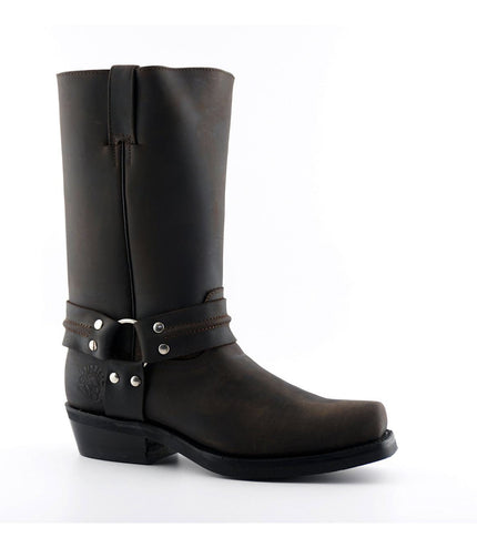 Grinders Unisex Brown Western High Leather Boots - Renegade Hi