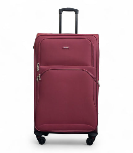 Gosford Large Soft Shell Suitcase in Burgundy Red