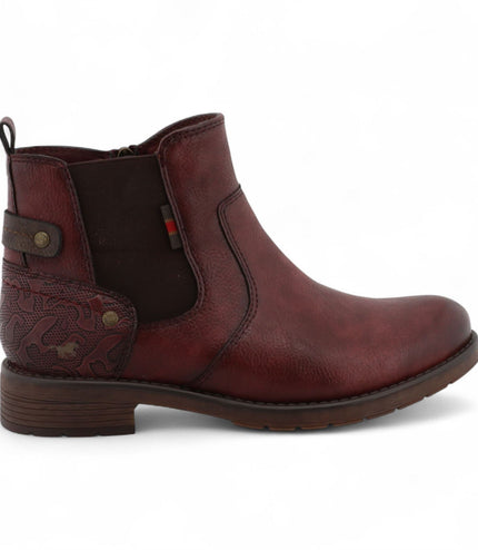 Mustang Women's Burgundy Chelsea Ankle Boots