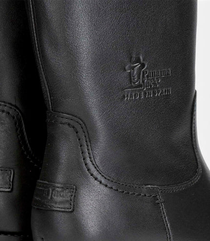 Panama Jack Women's Black Leather Waterproof Warm Heeled Boots - Piola B48