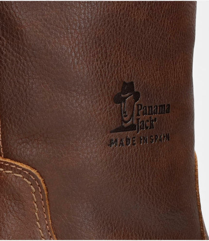 Panama Jack Women's Bark Brown Leather Waterproof Warm Heeled Boots - Piola B8