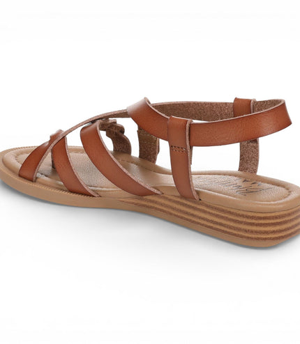 Blowfish Malibu Women's Scotch Tan Micro Wedge Strappy Sandals - April