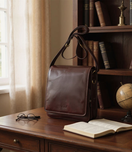 Leather Vintage Brown Messenger Shoulder Crossbody Travel Business Bag - Ranger