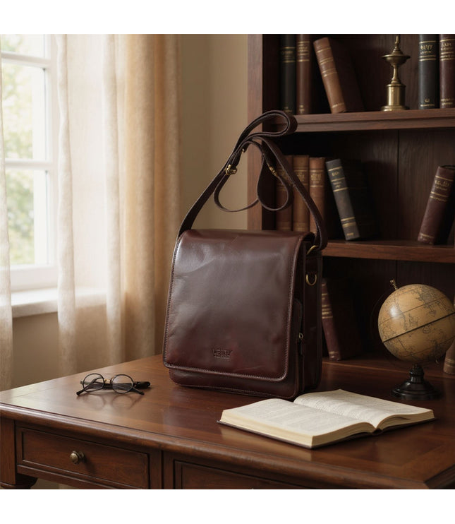 Leather Vintage Brown Messenger Shoulder Crossbody Travel Business Bag - Ranger