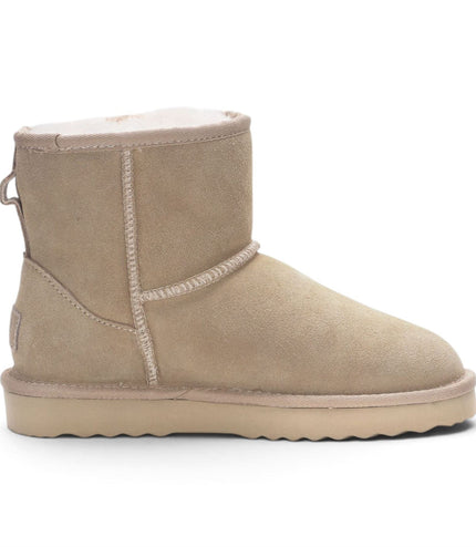 Women’s Sand Brown Genuine Sheepskin Real Fur Winter Ankle Boots - Frost