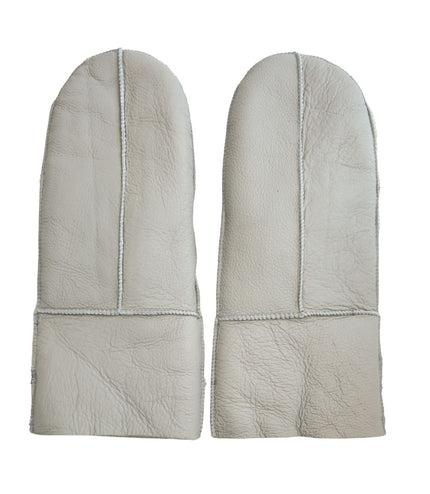 Infinity Leather Womens Grey Genuine Real Sheepskin Mittens Warm Gloves