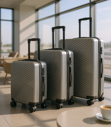 Junee Set of 3 Hard Shell Suitcase in Charcoal Grey