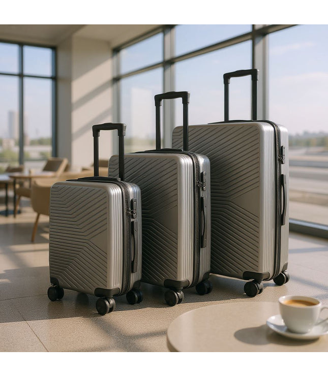 Junee Set of 3 Hard Shell Suitcase in Charcoal Grey