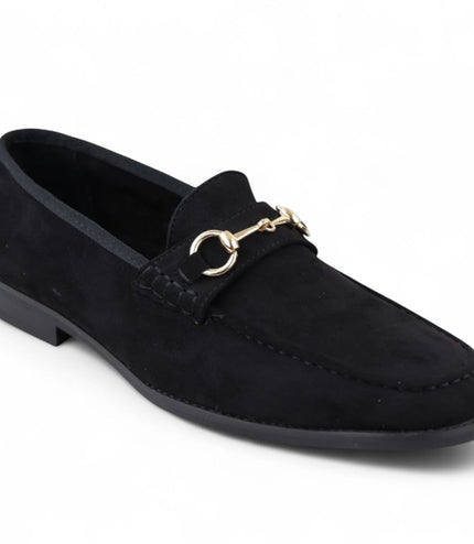 Men's Black Suede Moccasin Leather Lined Loafers