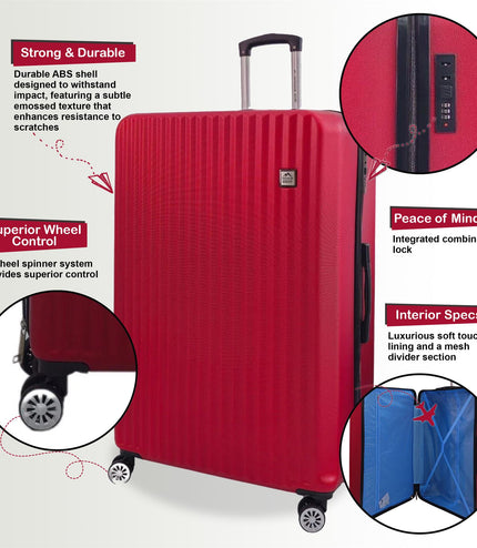 Alsager Cabin Hard Shell Suitcase in Burgundy