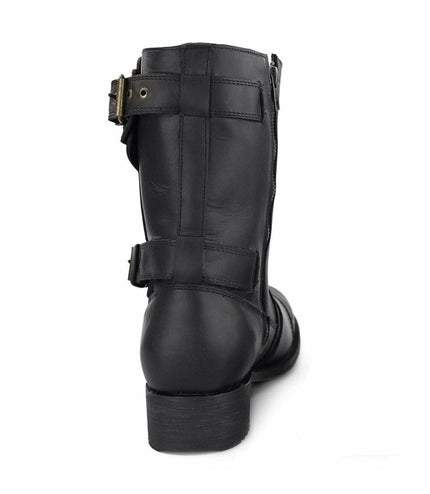 Grinders Mens Black Leather Cowboy Boots - Route 66