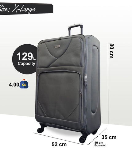 Nagoya X-Large Soft Shell Suitcase in Grey