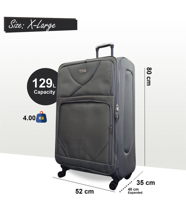 Nagoya X-Large Soft Shell Suitcase in Grey