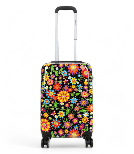 Ballina Cabin Hard Shell Suitcase in Black Flower