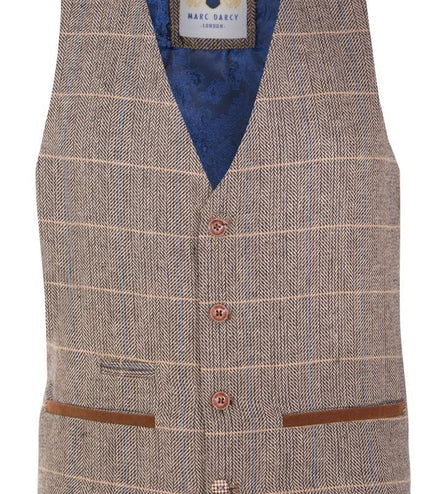 Mens 3 Piece Blue Tweed Vintage Suit