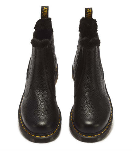 Dr Martens 2976 Leonore II Black Fur Lined Chelsea Boots - 41416001