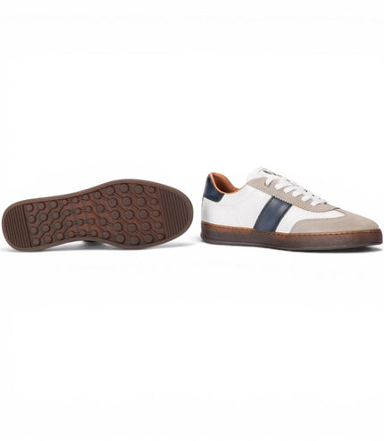 Martinelli Men's Blue Leather Sneakers Trainer Shoes - Seaford