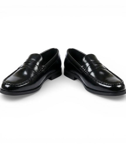 Mens Black PU Leather Formal Dress Penny Loafers Casual Shoes