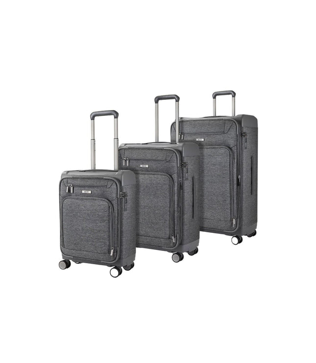 Amesbury Set of 3 Soft Shell Suitcase in Grey