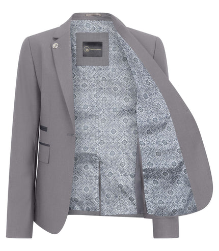 Women's 3 Piece Tailored Fit Plain Grey Formal Office Suit
