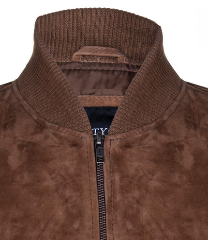 Mens Goat Suede MA-1 Bomber Jacket-Auckland - Tan