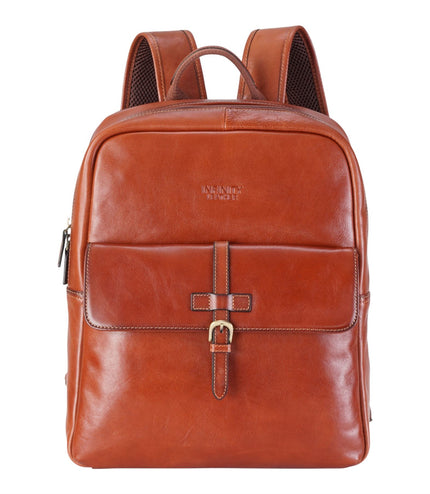 Genuine Leather Tan Vintage Laptop Backpack Travel Bag - Cove