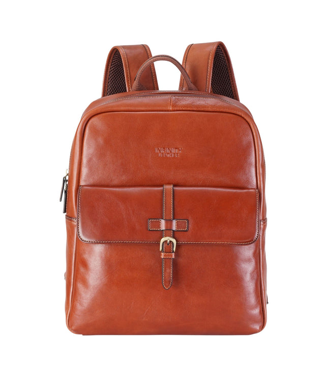 Genuine Leather Tan Vintage Laptop Backpack Travel Bag - Cove