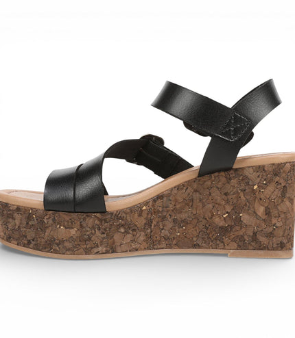 Blowfish Malibu Womens Black Wedge Strappy Espadrille Heel Sandals - Ali