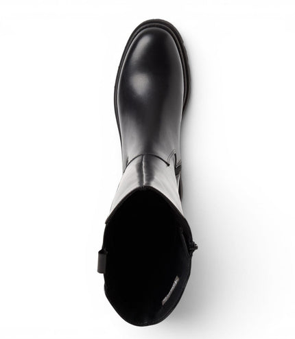 Tamaris Women’s Black Leather Knee High Platform Heel Long Boots - 25608-41