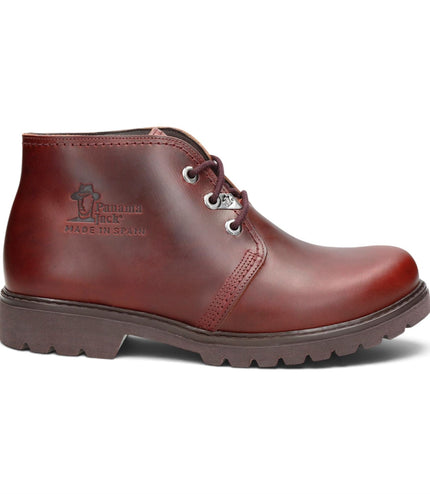 Panama Jack Men's Burgundy Leather Waterproof Lace-Up Ankle Boots - Bota C77