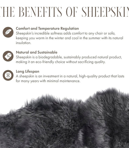 Genuine Sheepskin Charcoal Grey  40x40cm Real Wool Single Sided Cushion