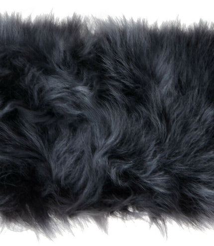 Ladies  Toscana 100% Sheepskin Leather Headband - Black Silver