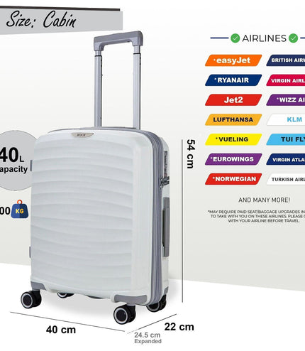 Alton Cabin Hard Shell Suitcase in White