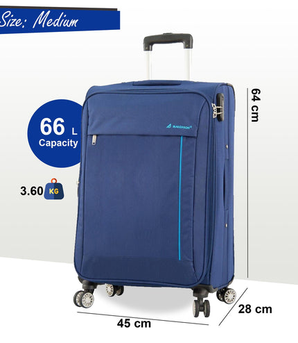 Clevedon Medium Soft Shell Suitcase in Blue