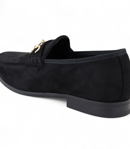 Men's Black Suede Moccasin Leather Lined Loafers