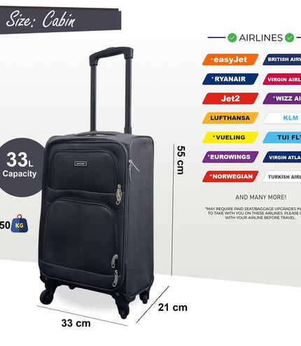 Tahara Cabin Soft Shell Suitcase in Grey