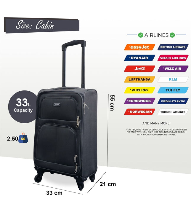 Tahara Cabin Soft Shell Suitcase in Grey
