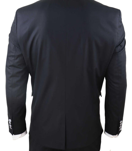 Men's 4 Piece Black Tailored Wedding Suit